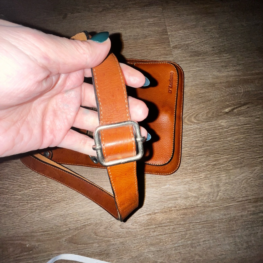 D’Luciano Brown Leather Crossbody Organizer Bag Multi Zip Travel Purse - Picture 6 of 9